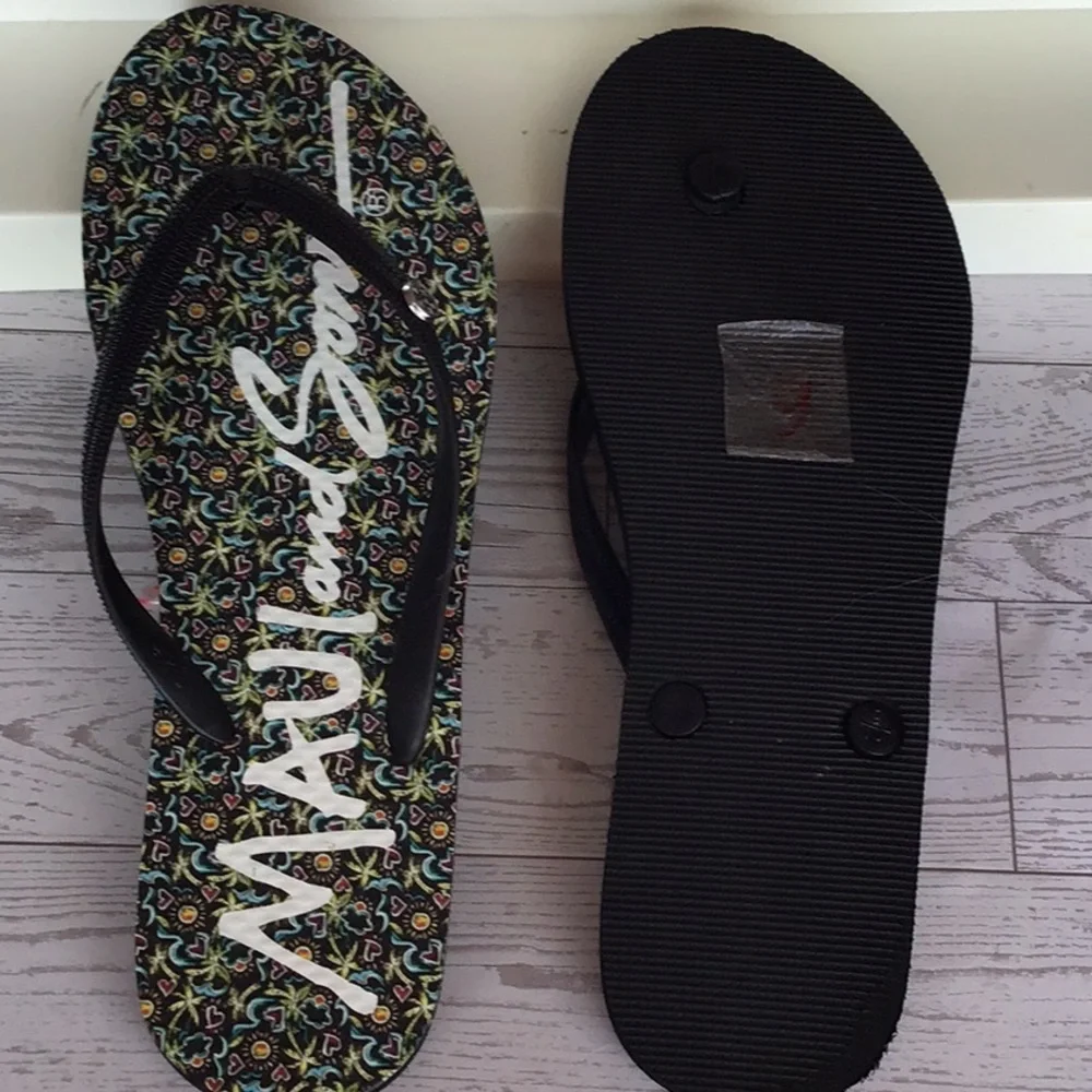 Maui and Sons Sz 9/10 🆕 w/o 🏷️ Multicolor Summer Vibe Pattern Flip Flop Sandals